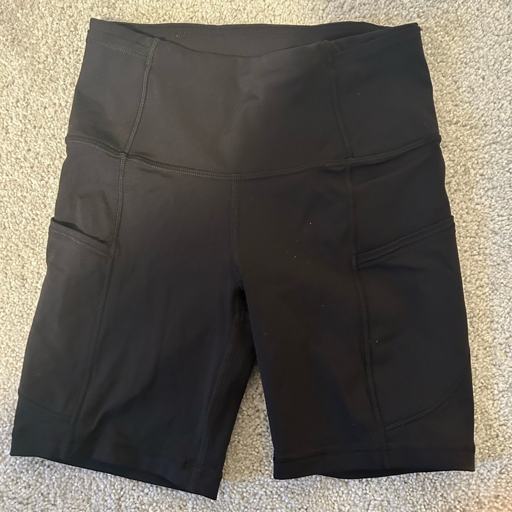 lulu lemon biker shorts - black, never worn, size 2